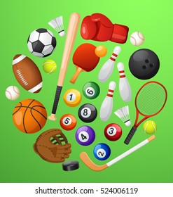 Sport Lover : Sport Equipment Elements : Vector Illustration