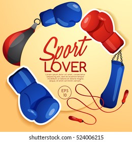 Sport Lover : Sport Equipment Elements : Vector Illustration