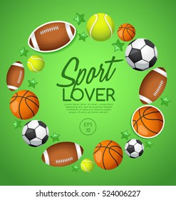 Sport Lover : Sport Equipment Elements : Vector Illustration