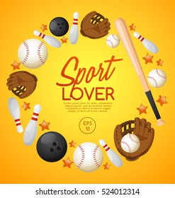 Sport Lover : Sport Equipment Elements : Vector Illustration