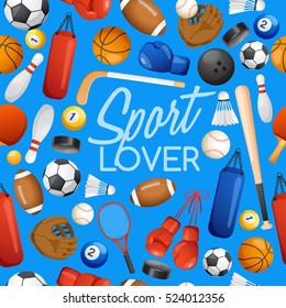 Sport Lover : Sport Equipment Elements : Vector Illustration