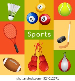 Sport Lover : Sport Equipment Elements : Vector Illustration