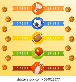 Sport Lover : Sport Equipment Elements : Vector Illustration
