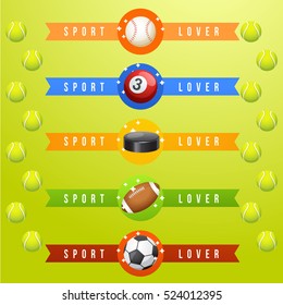 Sport Lover : Sport Equipment Elements : Vector Illustration