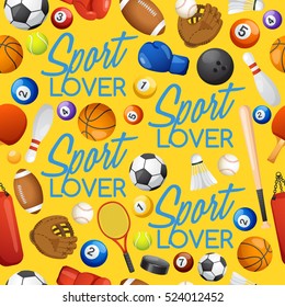 Sport Lover : Sport Equipment Elements : Vector Illustration