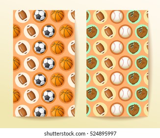 Sport Lover : Sport Equipment Elements : Vertical Banner Template: Vector Illustration