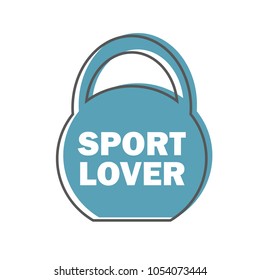 Sport lover - Gym Workout Motivation Quote Stamp or logo Vector Design Element in line style