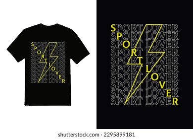 sport lover lettering t-shirt design text style t-shirt.