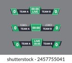 Sport Lower Thirds Template for Scoreboard Broadcast. Set lower thirds for banner Bars.