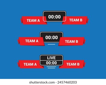 Sport Lower Thirds Template for Scoreboard Broadcast. Set lower thirds for banner Bars.
