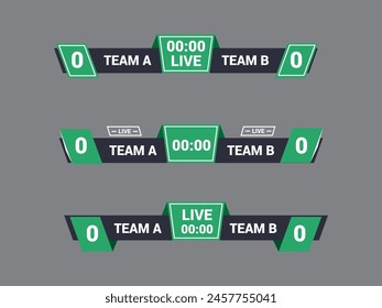 Sport Lower Thirds Template for Scoreboard Broadcast. Set lower thirds for banner Bars.