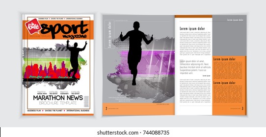 Sport Magazine Cover Vector Template