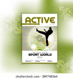 Sport magazine layout. Editable vector 