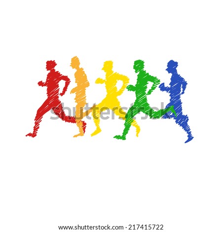 Sport man abstract isolated on a white backgrounds, vector illustration