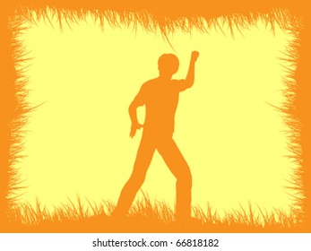 sport man autumn scene