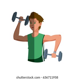 sport man barbell fitness gym hard