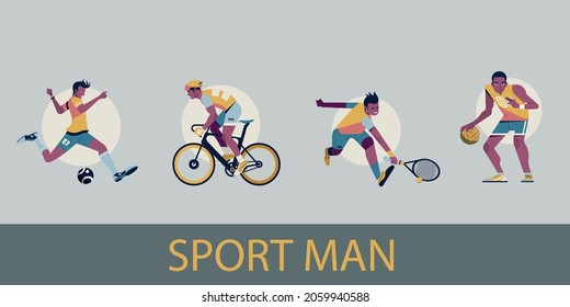 sport man. an editable vector illustration 