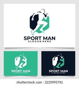 plantilla de diseño vectorial del logotipo del hombre deportivo