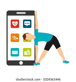 sport man make exercise smartphone apps