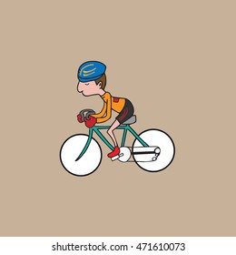 Sport man ridding bicycle vector