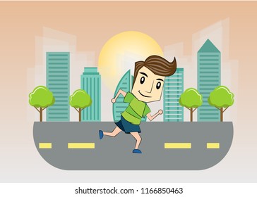 sport man runner training athletic activity vector illustration