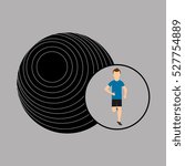 sport man running and fitball vector illustration eps 10