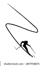 sport man skiers playing a ski on white snow hill moutain vector illustration