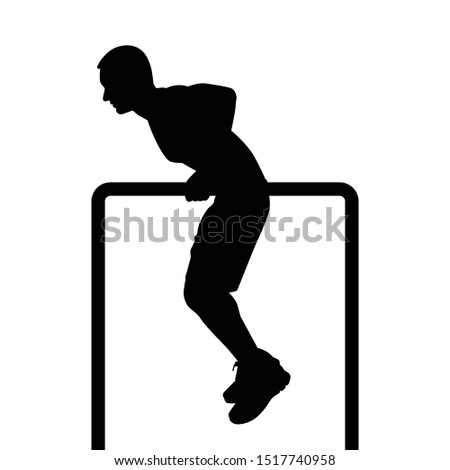 A sport man taking physical activity, street workout training.