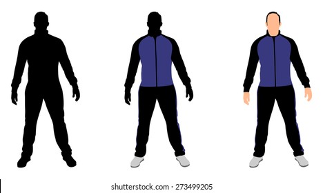 Sport Man In Track Suit, Vector