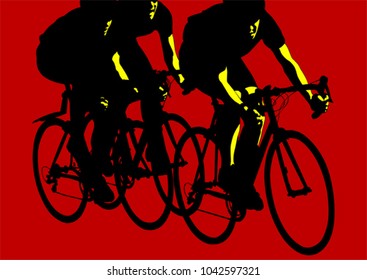 Sport man whit bike at competition