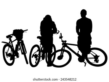 Sport man whit bike on white background