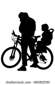 Sport man whit bike on white background
