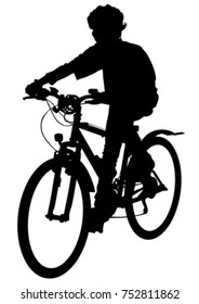 Sport man whit bike on white background