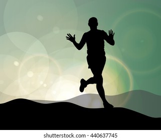 Sport, marathon runner illustration