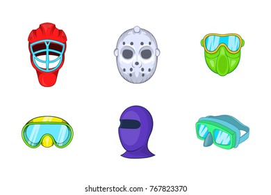 Sport mask icon set. Cartoon set of sport mask vector icons for your web design isolated on white background