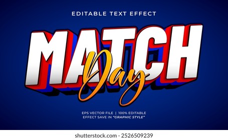 Sport Match Day 3D editierbarer Texteffekt