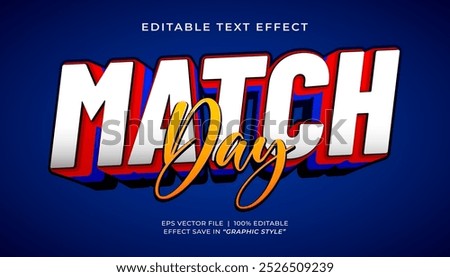 Sport match day 3d editable text effect