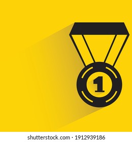 Sport Medal Drop Shadow On Yellow Background