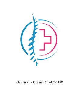 Sport medical center logo design vector illustration. athlete recovery rehab symbol sign isolated