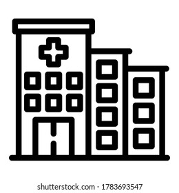 Sport medical hospital icon. Outline sport medical hospital vector icon for web design isolated on white background