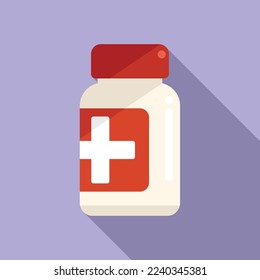 Sport medical pills icon flat vector. Diet food. Life nutrition