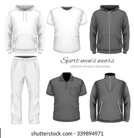 Sport men wear collection. Vector illustration