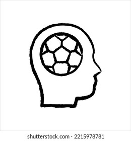 Sport mind hand-drawn icon vector graphic illustration
