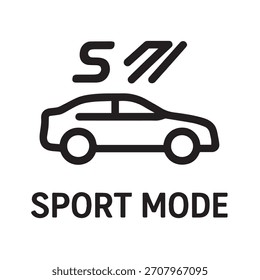 Sport Mode Indicator Icon Car Dashboard Performance Symbol Set