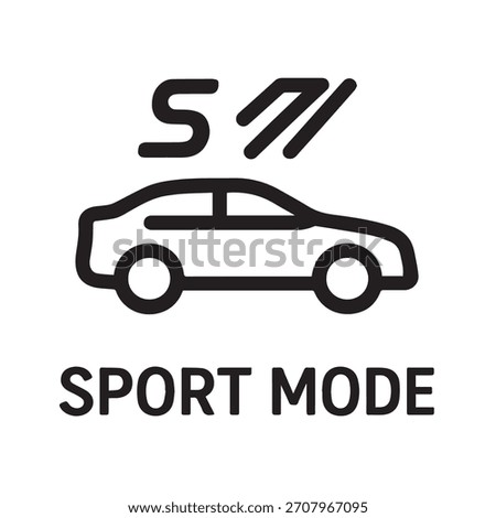 Sport Mode Indicator Icon Car Dashboard Performance Symbol Set
