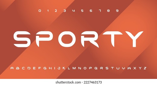 Sport Modern abstract digital tech font. Logo creative font, type, technology, movie, digital, music, movie. Font and illustration in vector format.