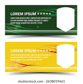 sport modern abstract dynamic banner with text and shield frame for picture