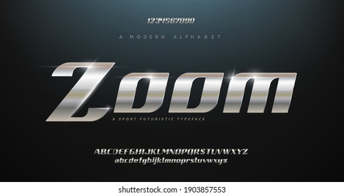 Sport Modern Alphabet Gold Font. Typography 3D urban style silver and golden fonts for technology, digital, movie logo design. vector illustration