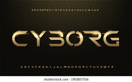 Sport Modern Alphabet Gold Font. Typography 3D urban style silver and golden fonts for technology, digital, movie logo design. vector illustration