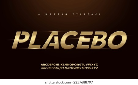 Sport Modern Alphabet Gold Font. Typography 3D urban style